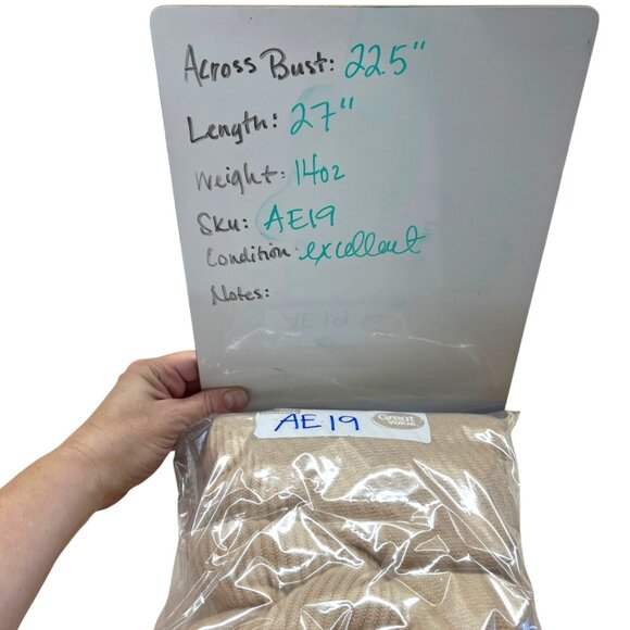 Eileen Fisher Cashmere Rib Knit Cowl Neck Sweater Beige Cream Size Medium - Picture 12 of 12